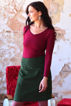 Aalia Corduroy Skirt Douglas Fir