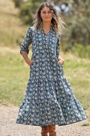 Indigo Tiered Maxi Dress