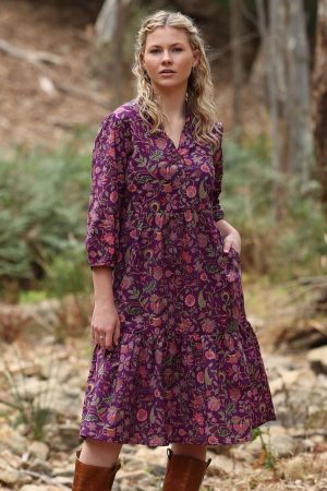 Tiered Midi Dress Amethyst
