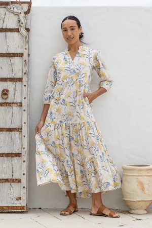 Blue Acacia Tiered Maxi Dress