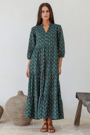 Evergreen Tiered Maxi Dress