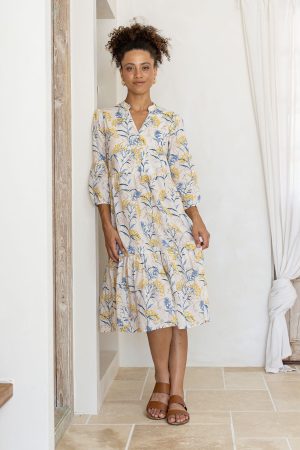 Tiered Midi Dress Blue Acacia